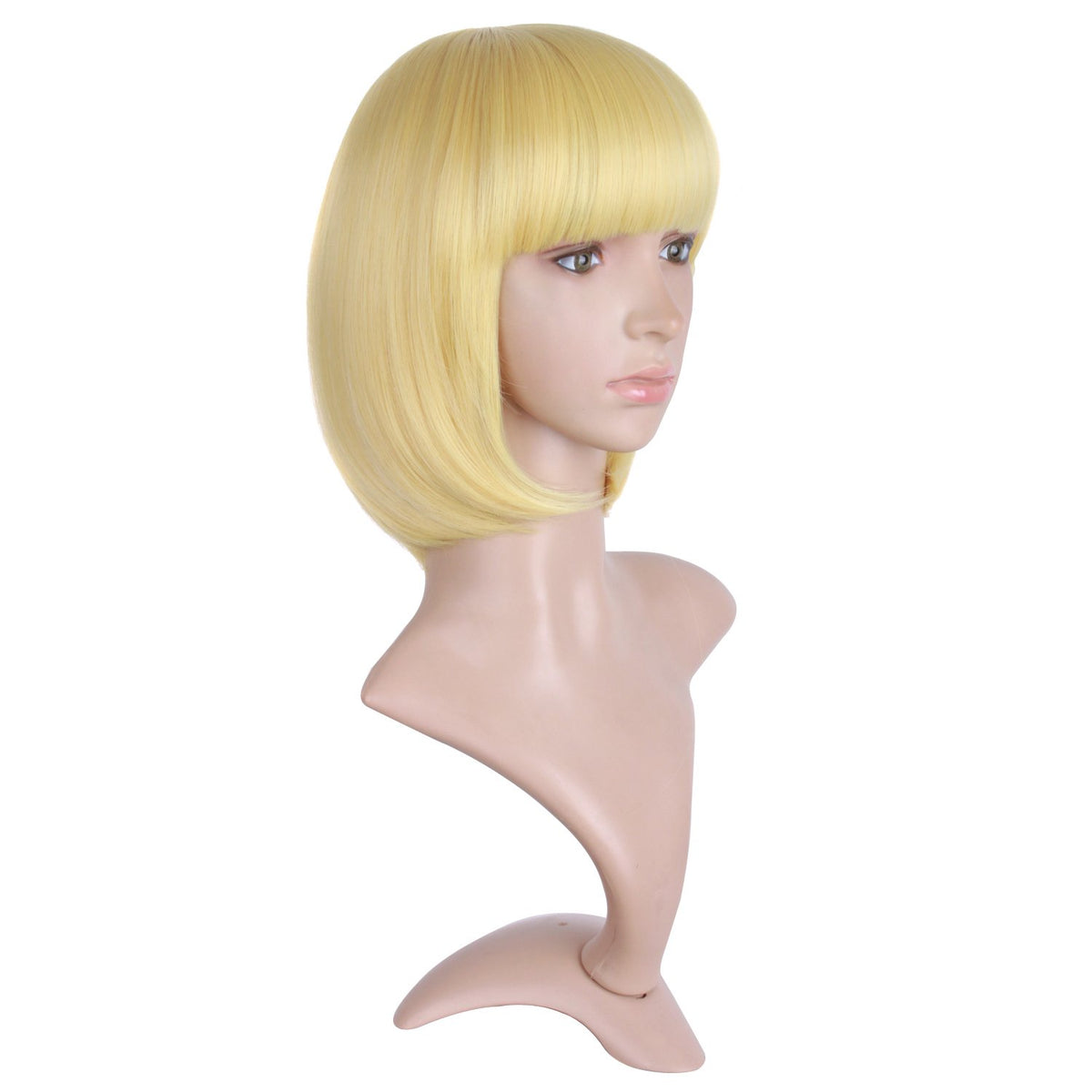 MapofBeauty 12 Inch Blonde Bob Wig side view