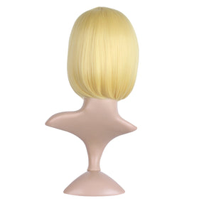 MapofBeauty 12 Inch Blonde Bob Wig styled with bangs
