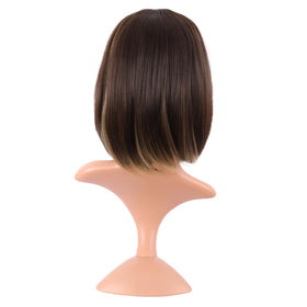 MapofBeauty 12 Inch Brown/Blonde Straight Bob Wig styled on mannequin