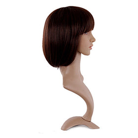 MapofBeauty 12 Inch Dark Brown Bob Wig side view