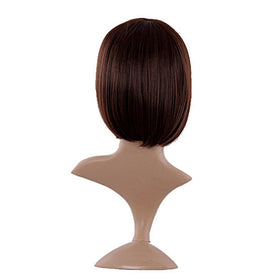 MapofBeauty 12 Inch Dark Brown Bob Wig styling demonstration