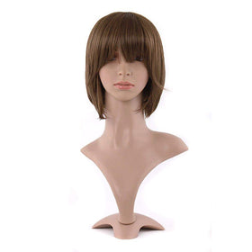 MapofBeauty 12 Inch Flax Brown Straight Bob Wig front view