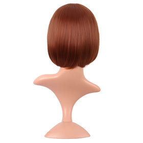 MapofBeauty 12 Inch Ginger Orange Bob Wig on mannequin