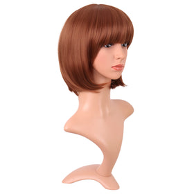 MapofBeauty 12 Inch Ginger Orange Bob Wig side view