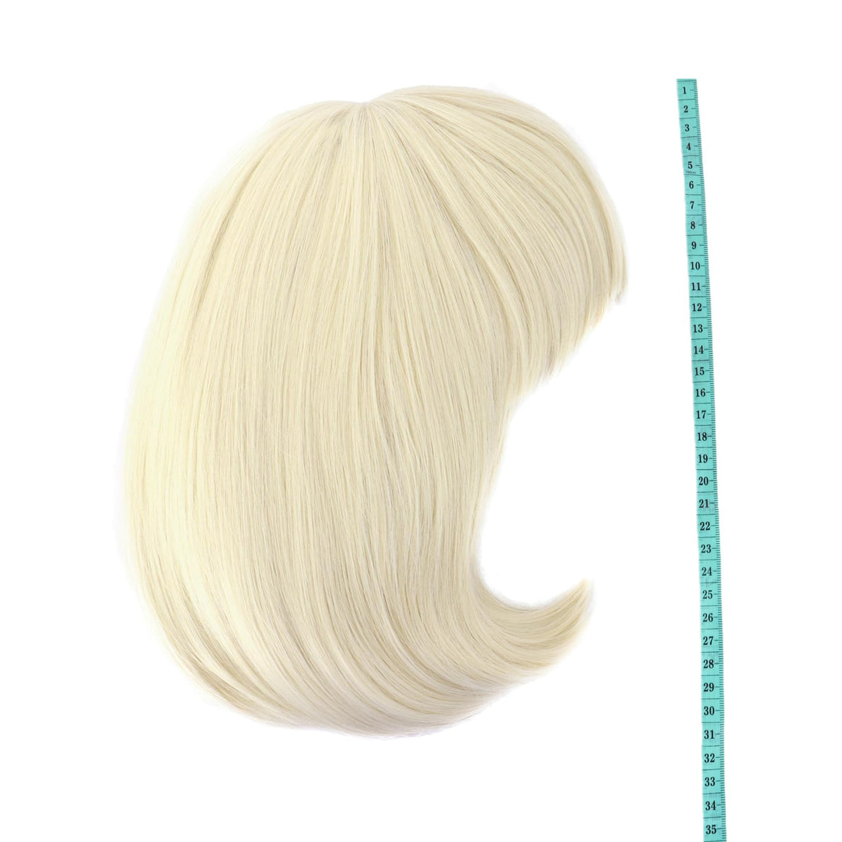 MapofBeauty 12 Inch Light Blonde Bob Wig styled on mannequin