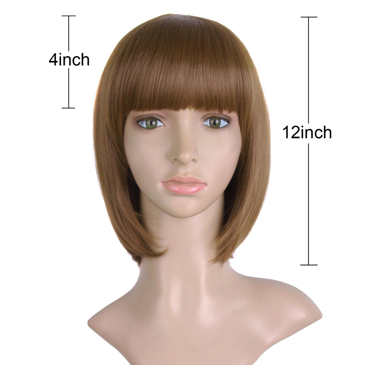 MapofBeauty 12 Inch Light Brown Bob Wig packaging