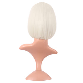 MapofBeauty 12 Inch Platinum Blonde Bob Wig styled on mannequin