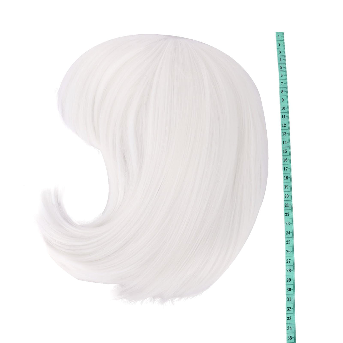 MapofBeauty 12 Inch Short Straight Bob Wig in White styled with accessories