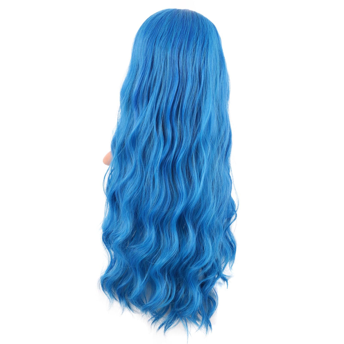 MapofBeauty 28 Inch Long Mixed Light Blue Curly Wig on mannequin