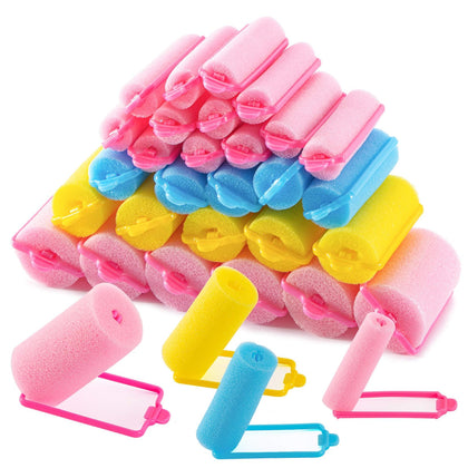 MAQIHAN Foam Hair Rollers 36PCS assorted sizes and colours