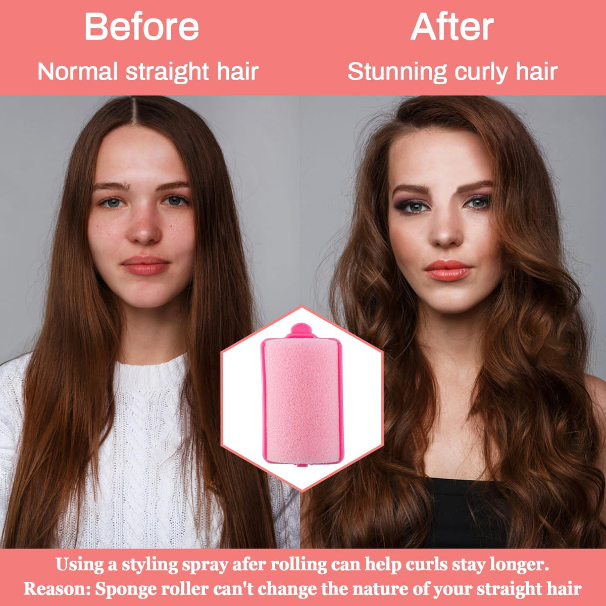 MAQIHAN hair rollers in use on curled hair