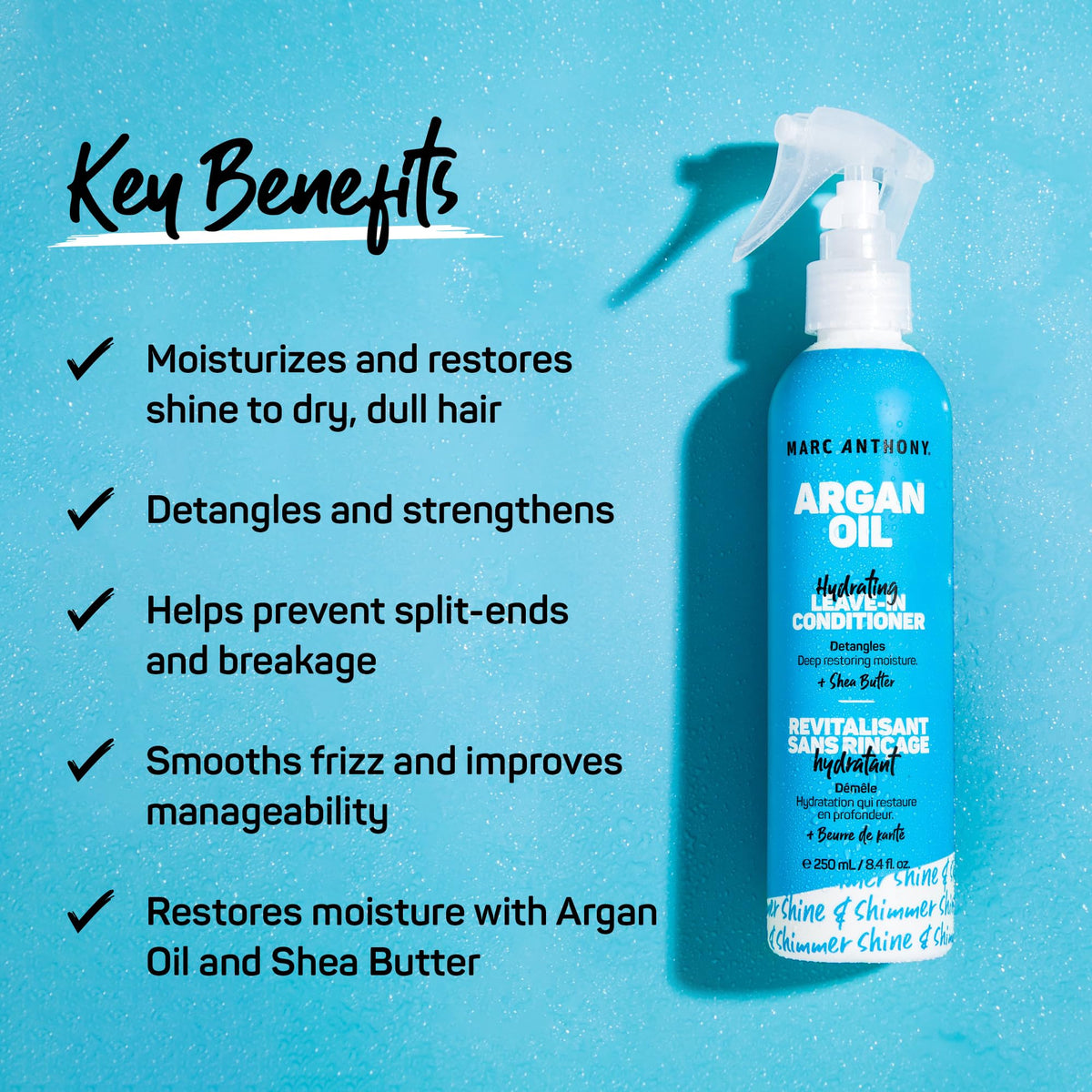 Marc Anthony Argan Oil Leave-In Conditioner bottle with spray nozzle