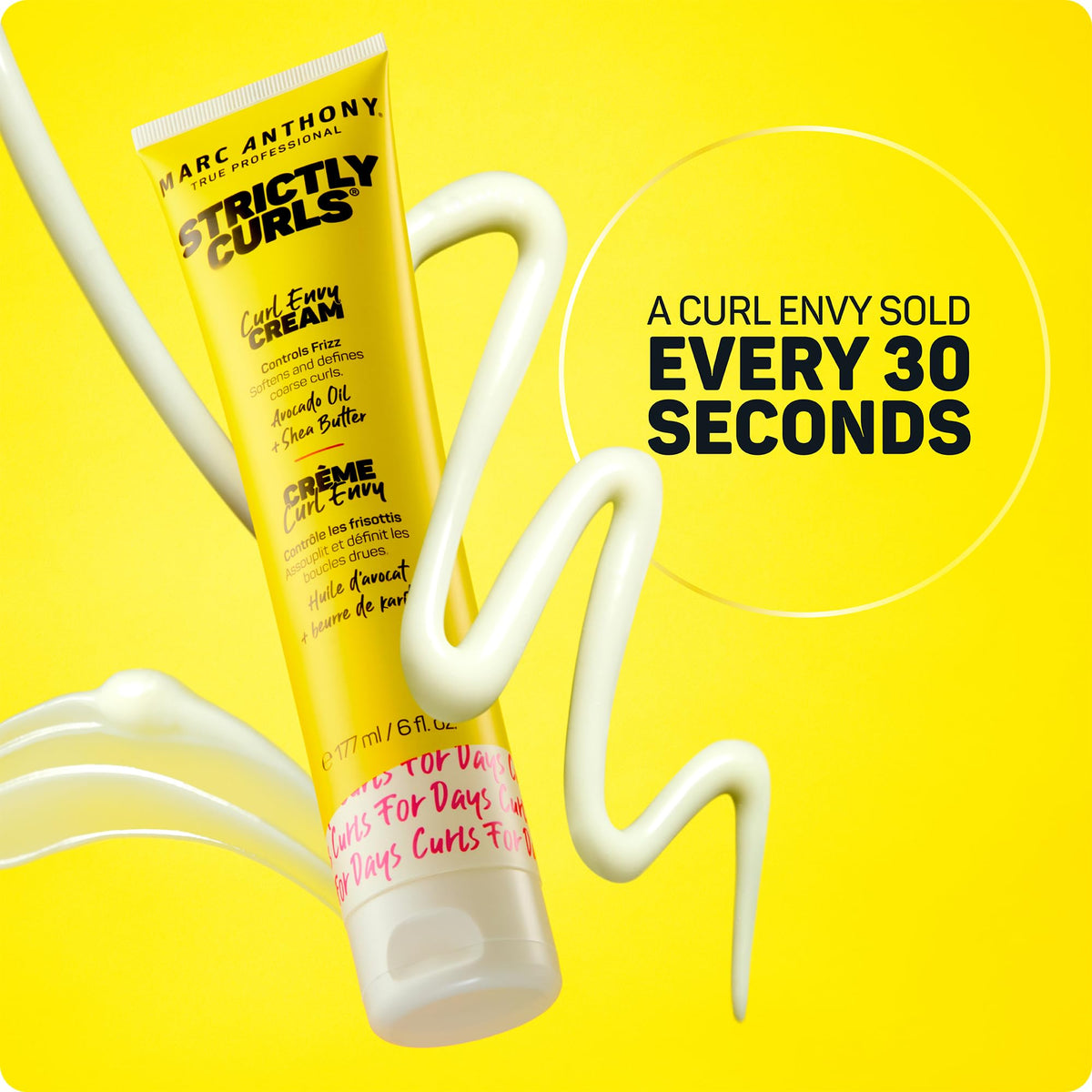 Marc Anthony Curl Envy Cream packaging on a bathroom counter