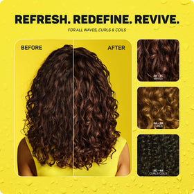 Marc Anthony Curl Refresher Spray in lifestyle setting on vanity
