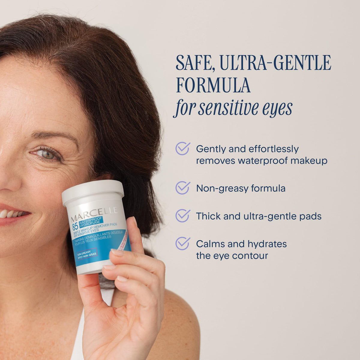 MARCELLE Gentle Eye Makeup Remover Pads open with pads visible