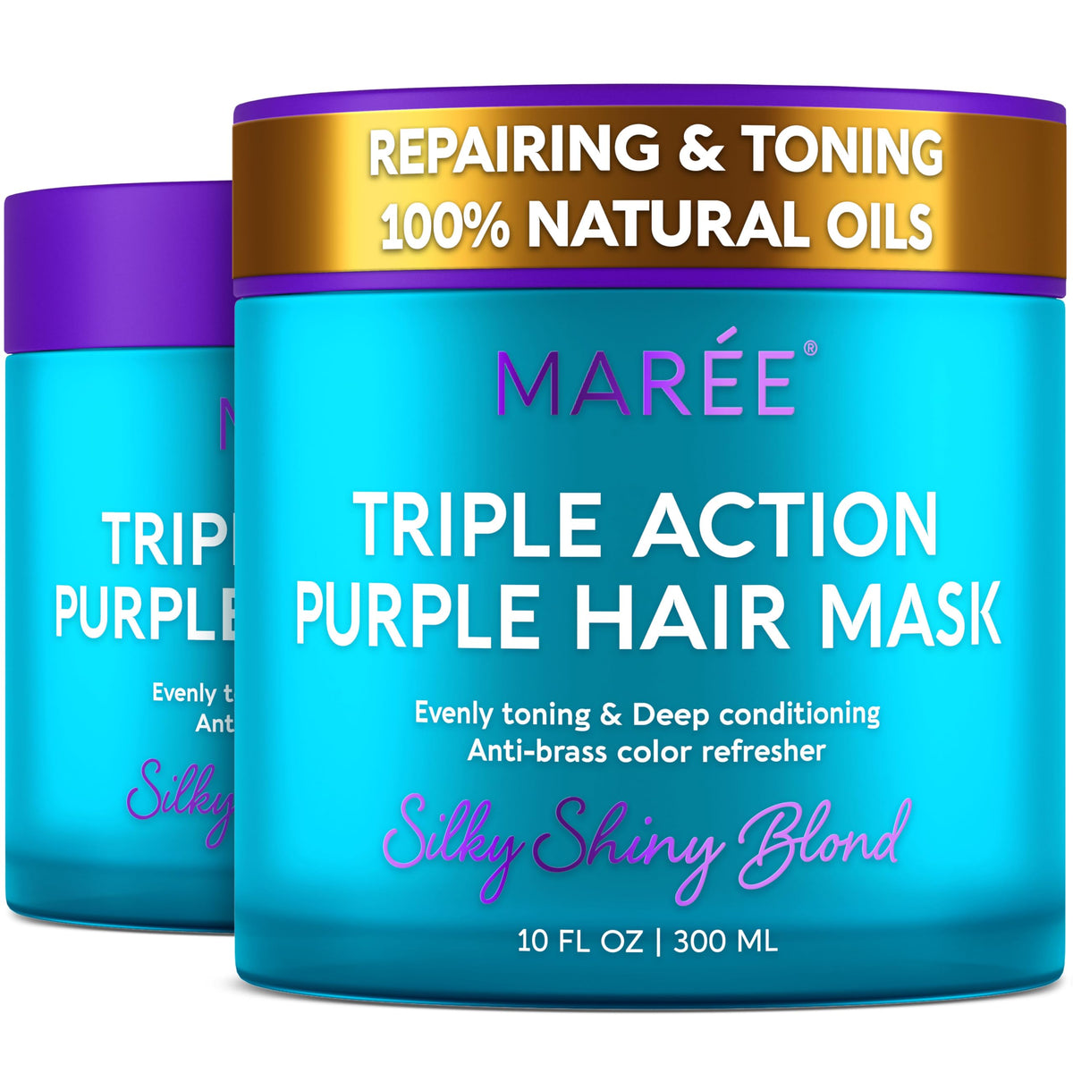 MAREE Deep Conditioning Hair Mask 2 Pack front view with purple packaging