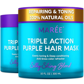 MAREE Deep Conditioning Hair Mask 2 Pack front view with purple packaging