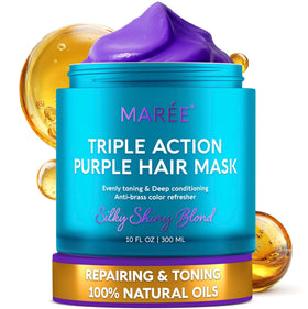 MAREE Deep Conditioning Hair Mask front view in purple jar