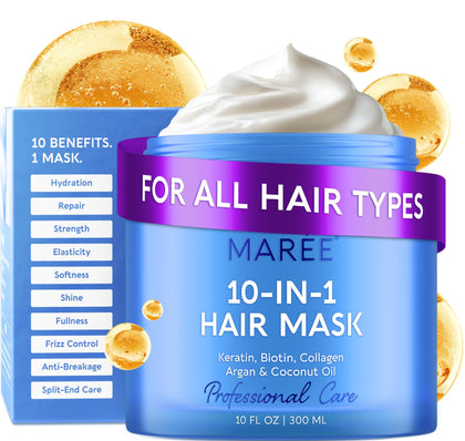 MAREE Deep Conditioning Hair Mask front view with pearl packaging