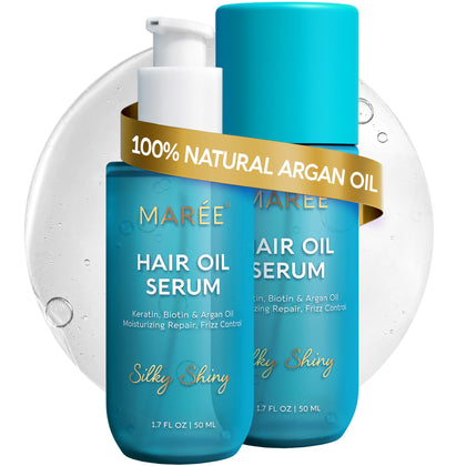 MAREE Hair Oil for Frizzy Hair 2 PACK front view with 50ml bottles