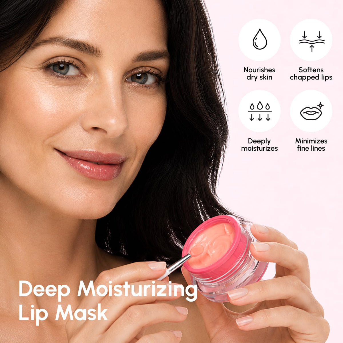 MAREE Lip Mask Overnight 2 Pack side view with product details