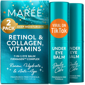 MAREE Under Eye Balm Stick 2 PACK front view with packaging