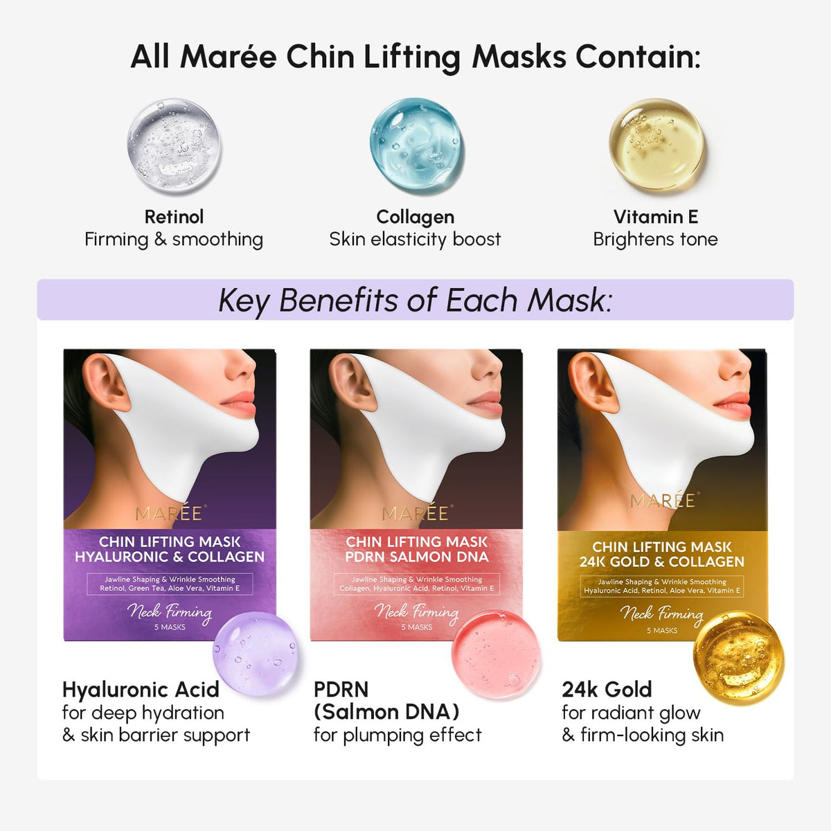 MAREE V Line Lifting Mask application on model's face
