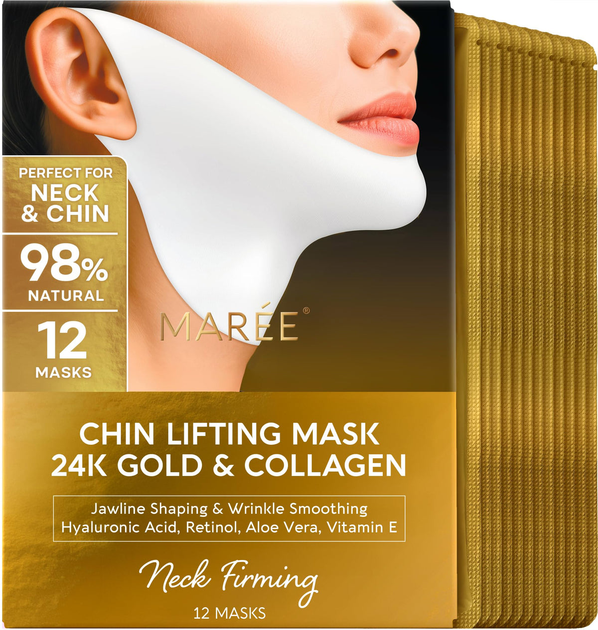 MAREE V Line Lifting Mask with 24K Gold front view