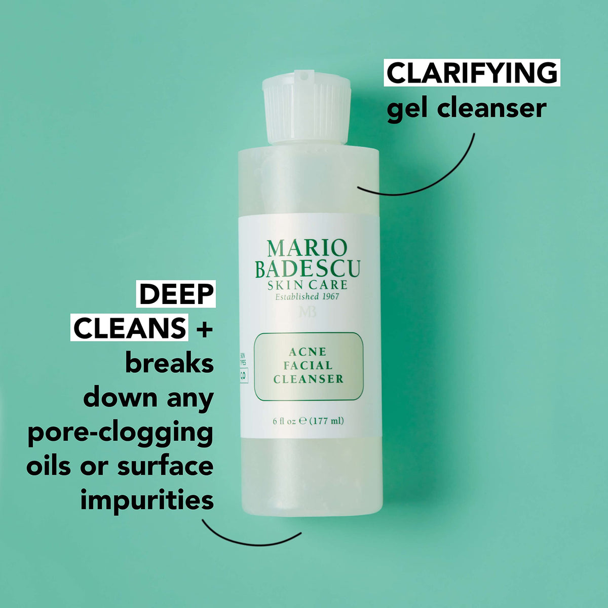 Mario Badescu Acne Facial Cleanser 6 Fl Oz with Aloe Vera and Chamomile