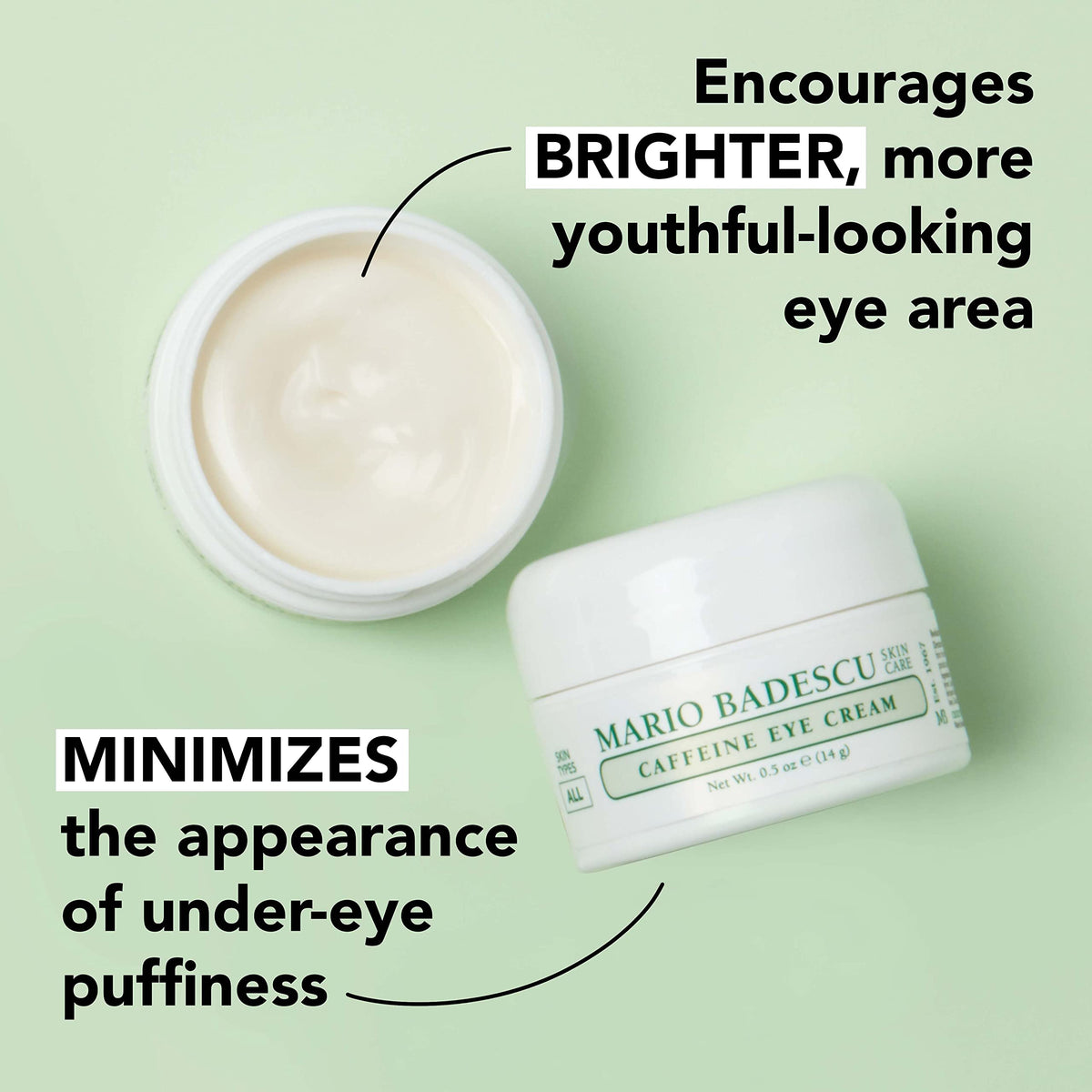 Mario Badescu Caffeine Eye Cream application on skin