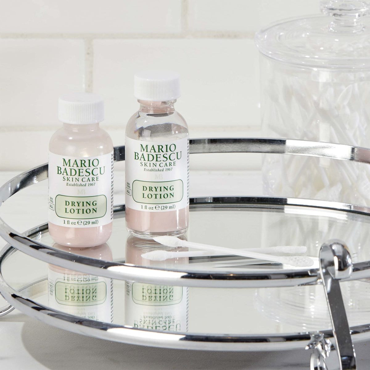 Mario Badescu Drying Lotion in use at night