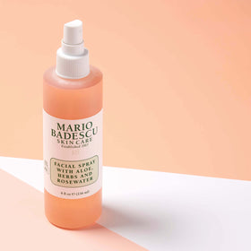 Mario Badescu Facial Spray with Aloe and Rose Water in hand