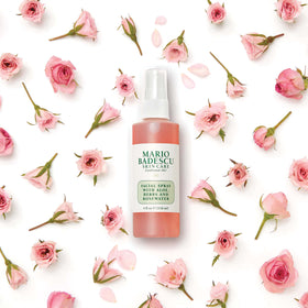 Mario Badescu Facial Spray with Aloe and Rose Water on vanity