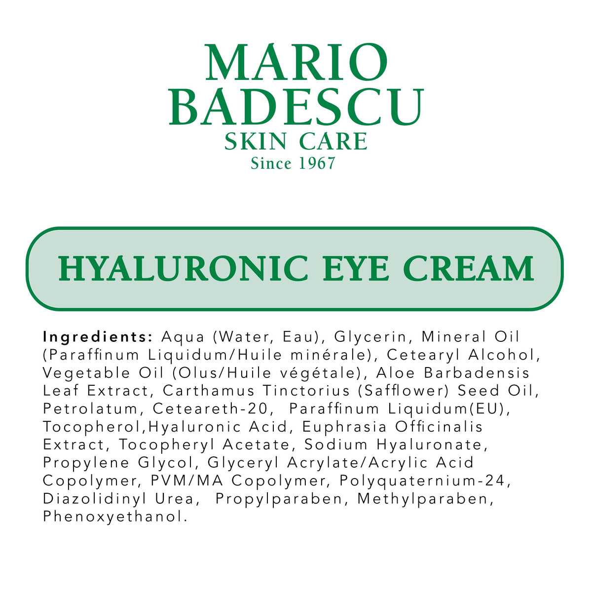 Mario Badescu Hyaluronic Eye Cream 0.5oz side view