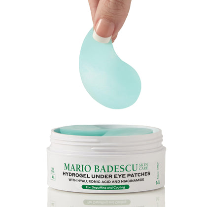 Mario Badescu Hydrogel Under Eye Patches front view with packaging