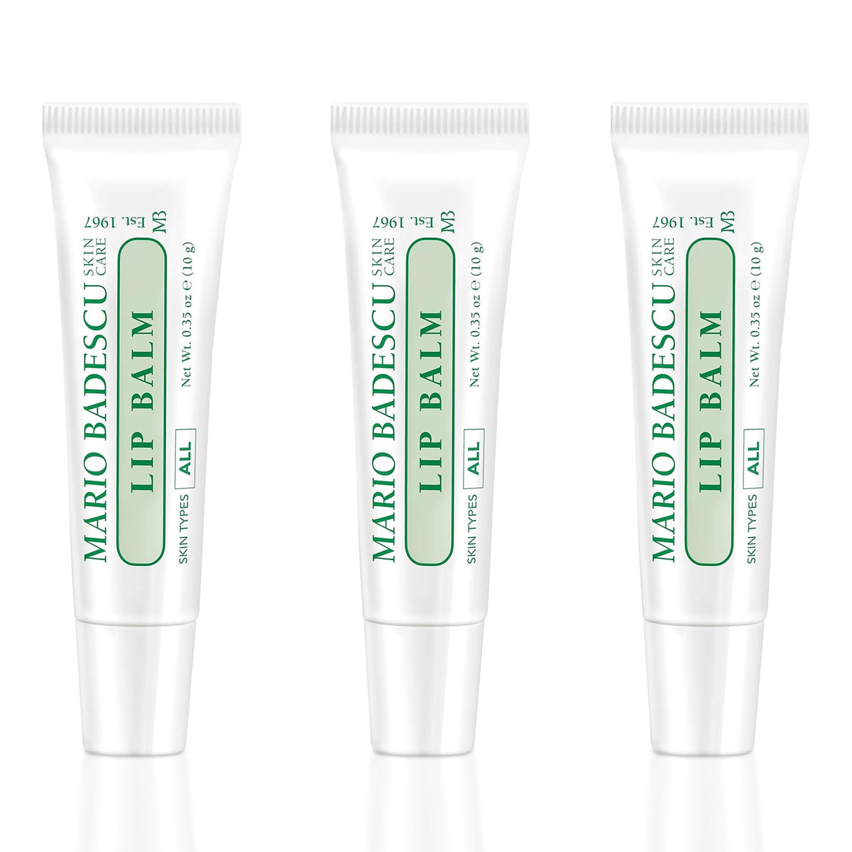 Mario Badescu Moisturizing Lip Balm 3 Pack with coconut oil and shea butter