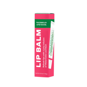 Mario Badescu Moisturizing Watermelon & Basil Lip Balm in a makeup bag