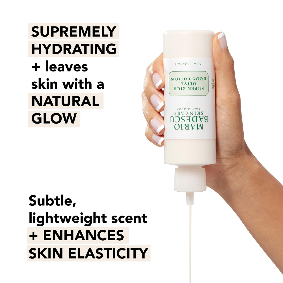 Mario Badescu Olive Body Lotion creamy texture close-up