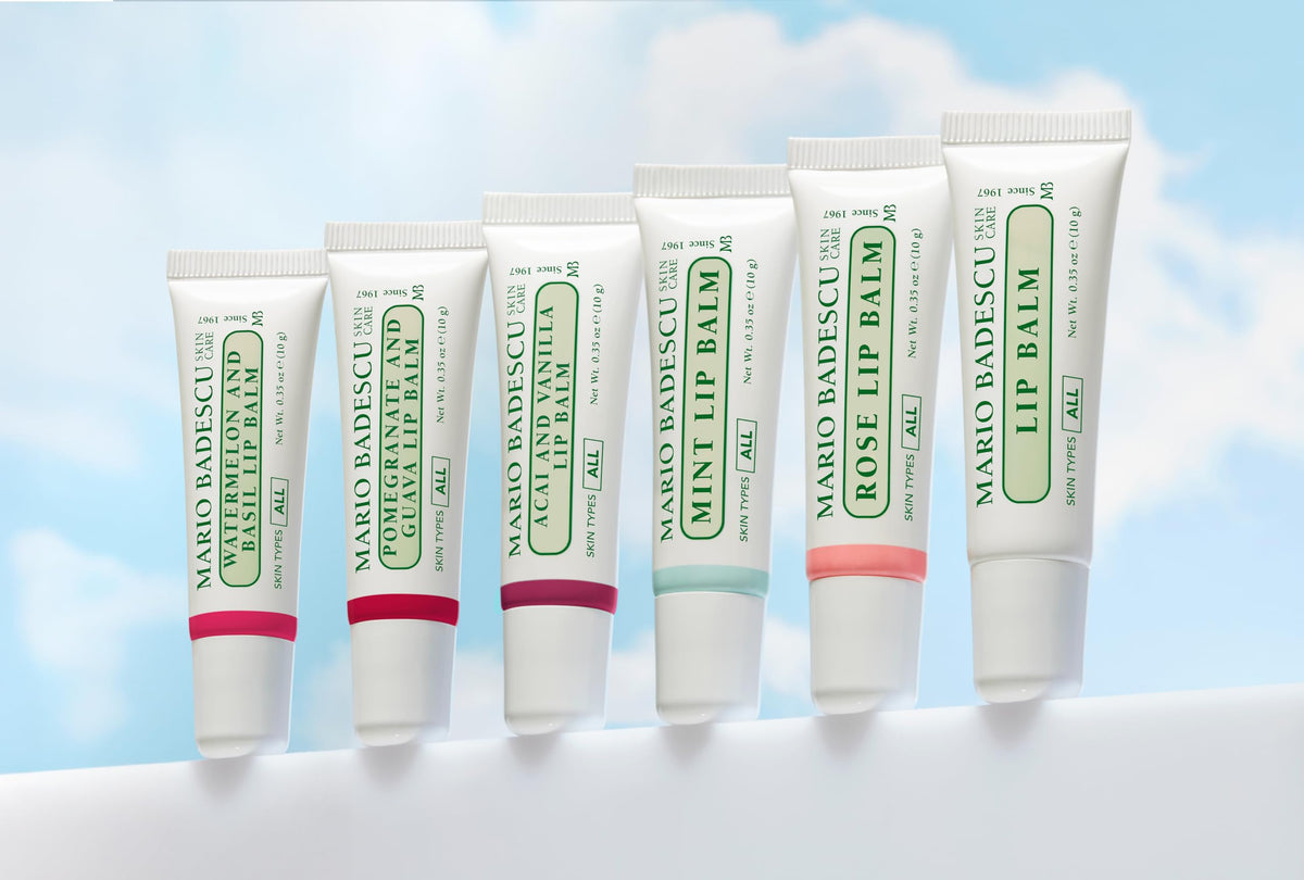 Mario Badescu Pomegranate & Guava Lip Balm in lifestyle setting