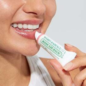 Mario Badescu Rose Lip Balm in a beauty setting