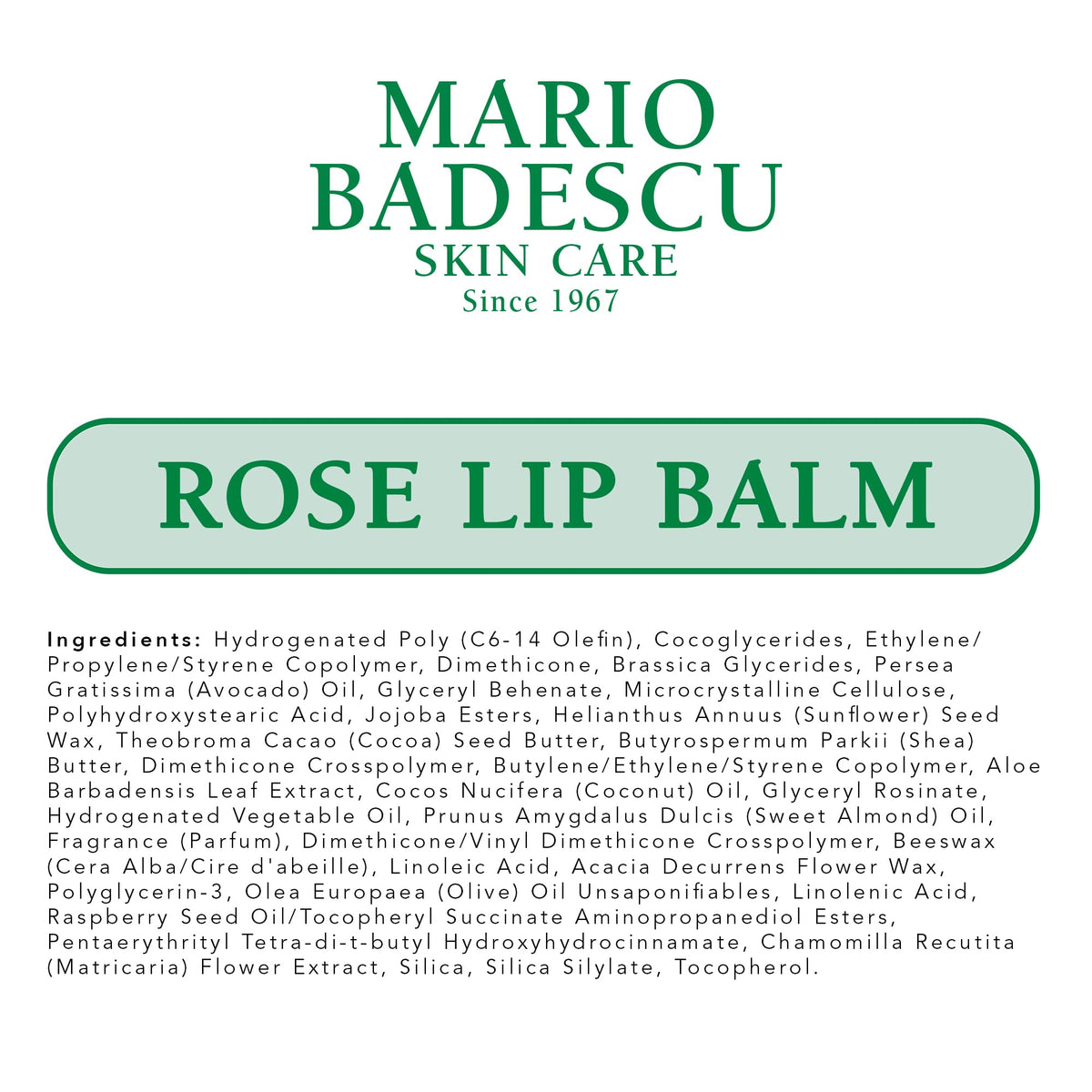 Mario Badescu Rose Lip Balm ingredients list