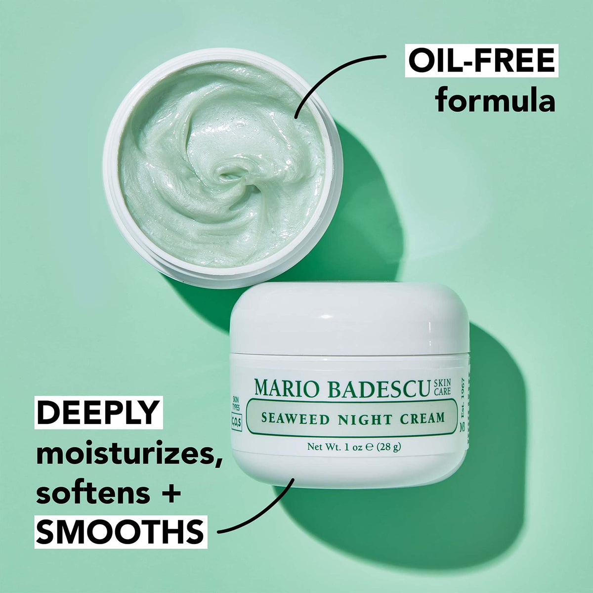 Mario Badescu Seaweed Night Cream 1 Fl Oz side view