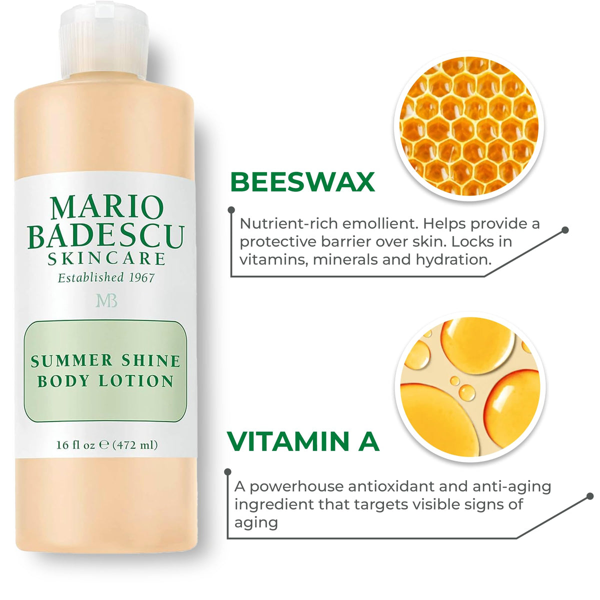Mario Badescu Summer Shine Body Lotion 6 oz back view