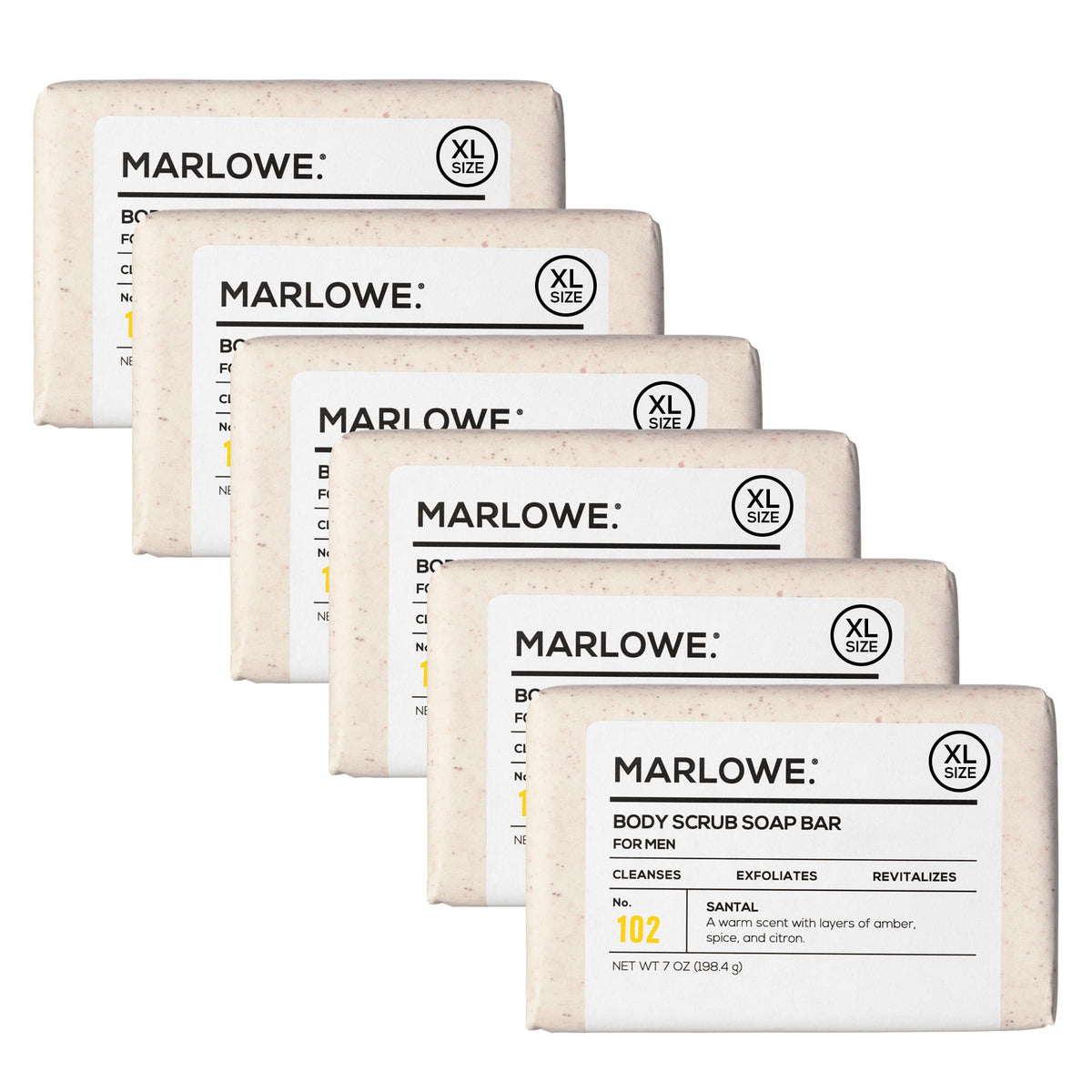 MARLOWE. Body Scrub Soap Bar 7 oz front view