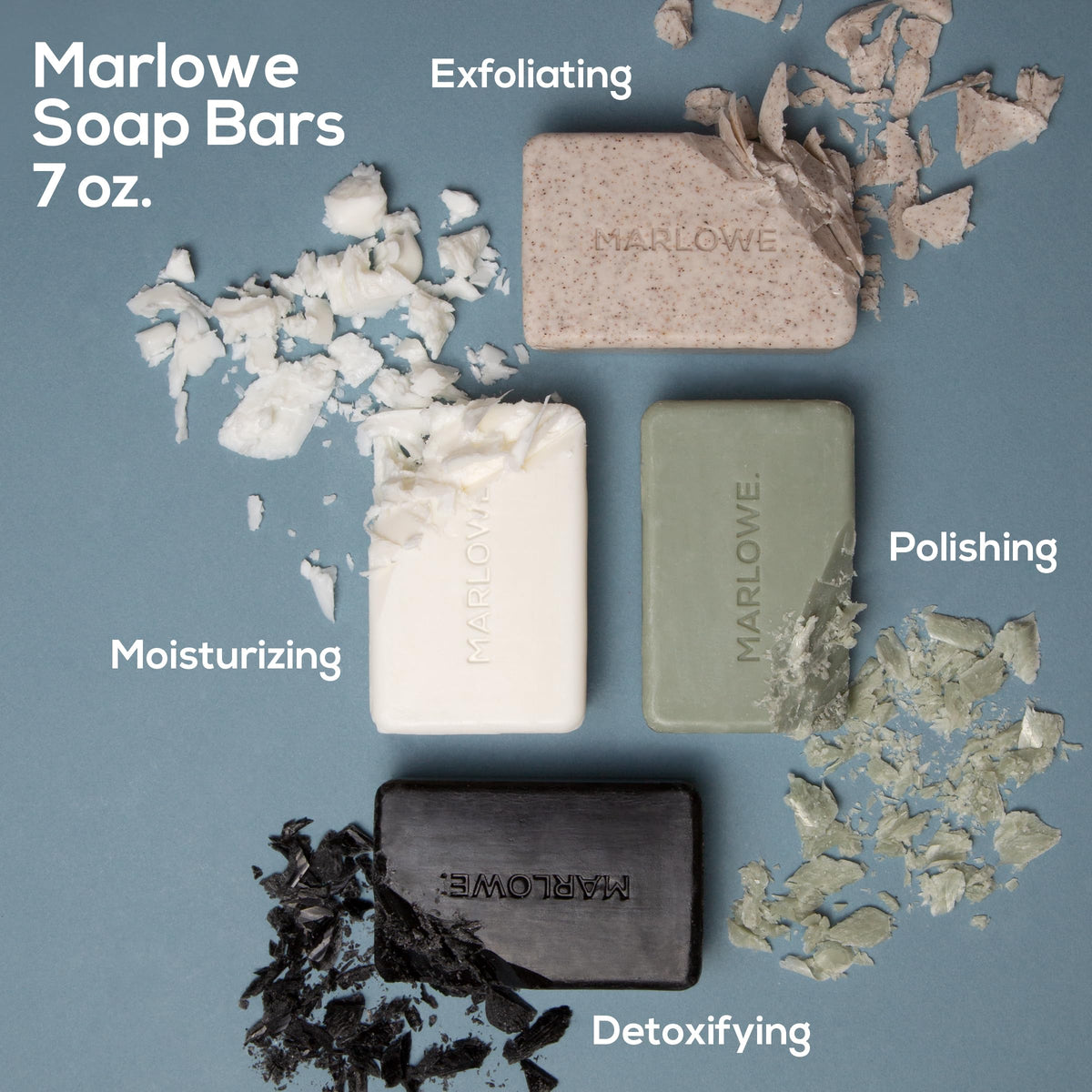MARLOWE. Body Scrub Soap Bar in a bathroom setting