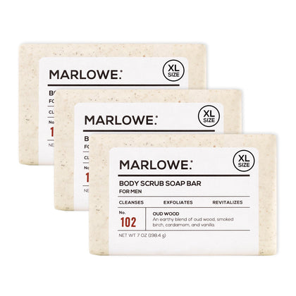 MARLOWE. Body Scrub Soap Bar Oud Wood front view