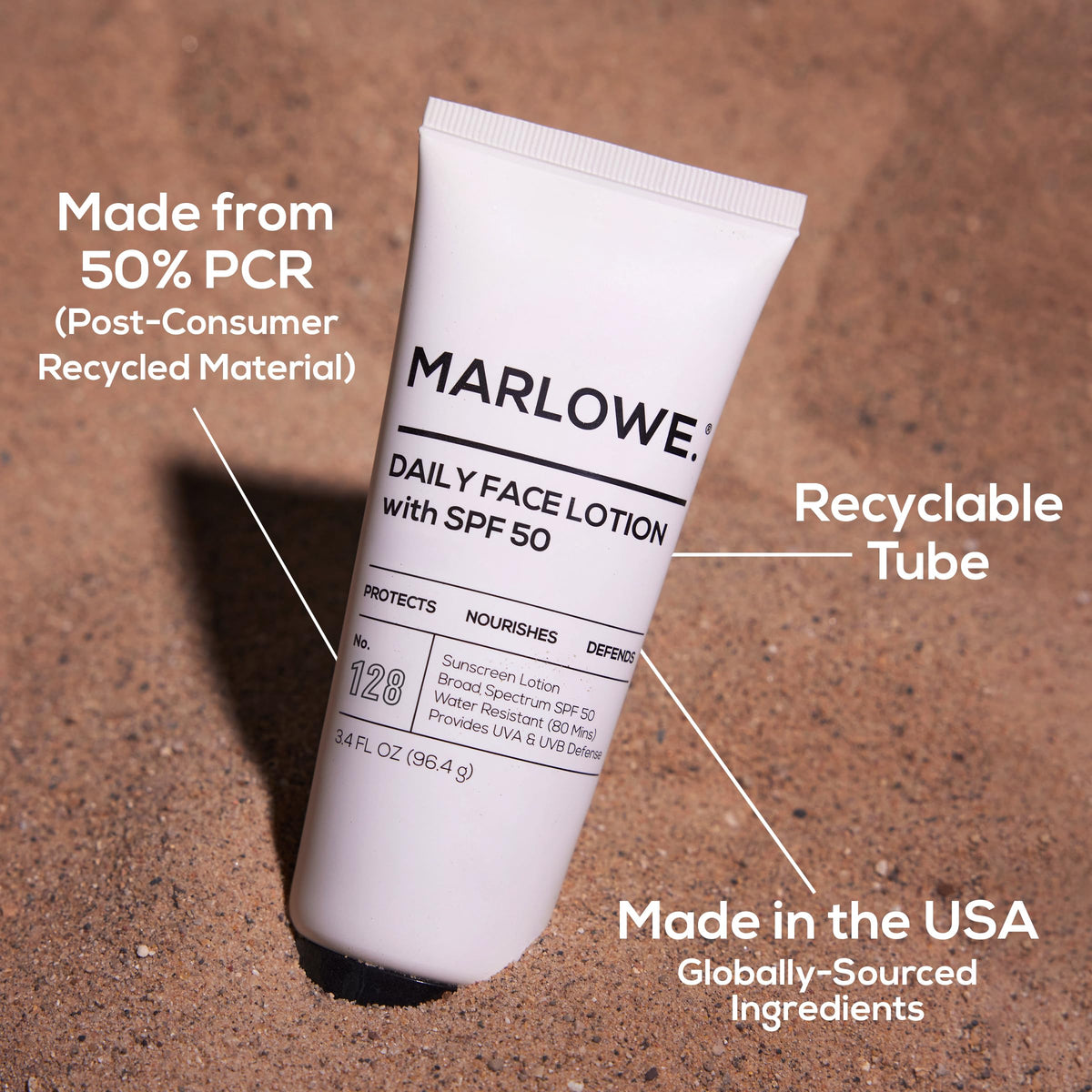 MARLOWE. Face Moisturizer SPF 50 packaging details