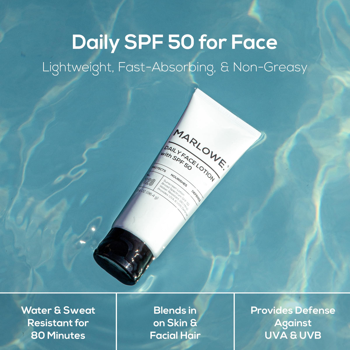 MARLOWE. Face Moisturizer SPF 50 with Aloe Vera and Shea Butter