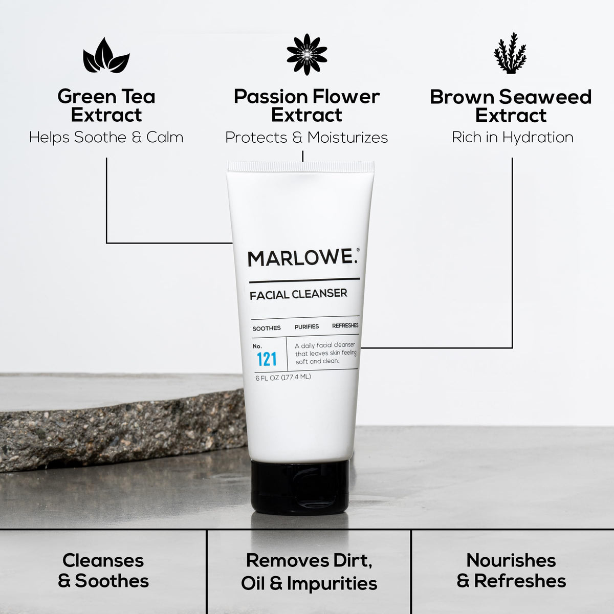 MARLOWE. Men's Skin Care Gift Set contents displayed