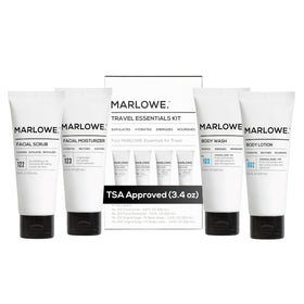 MARLOWE. Men's Travel Kit front view with all four products